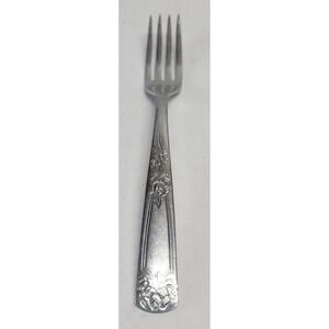 Tradition Stainless USA Rose Pattern Dinner Fork Vintage Floral Silverware 7.5in